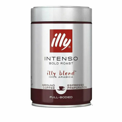 Кофе молотый ILLY «Intenso» италия, 250 г, жестяная банка