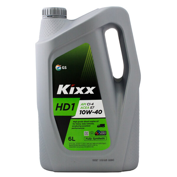 Kiхх HD1 10W40 CI-4 SL E7 6L масло моторное дизель (синтетика) KIXX L2061360E1