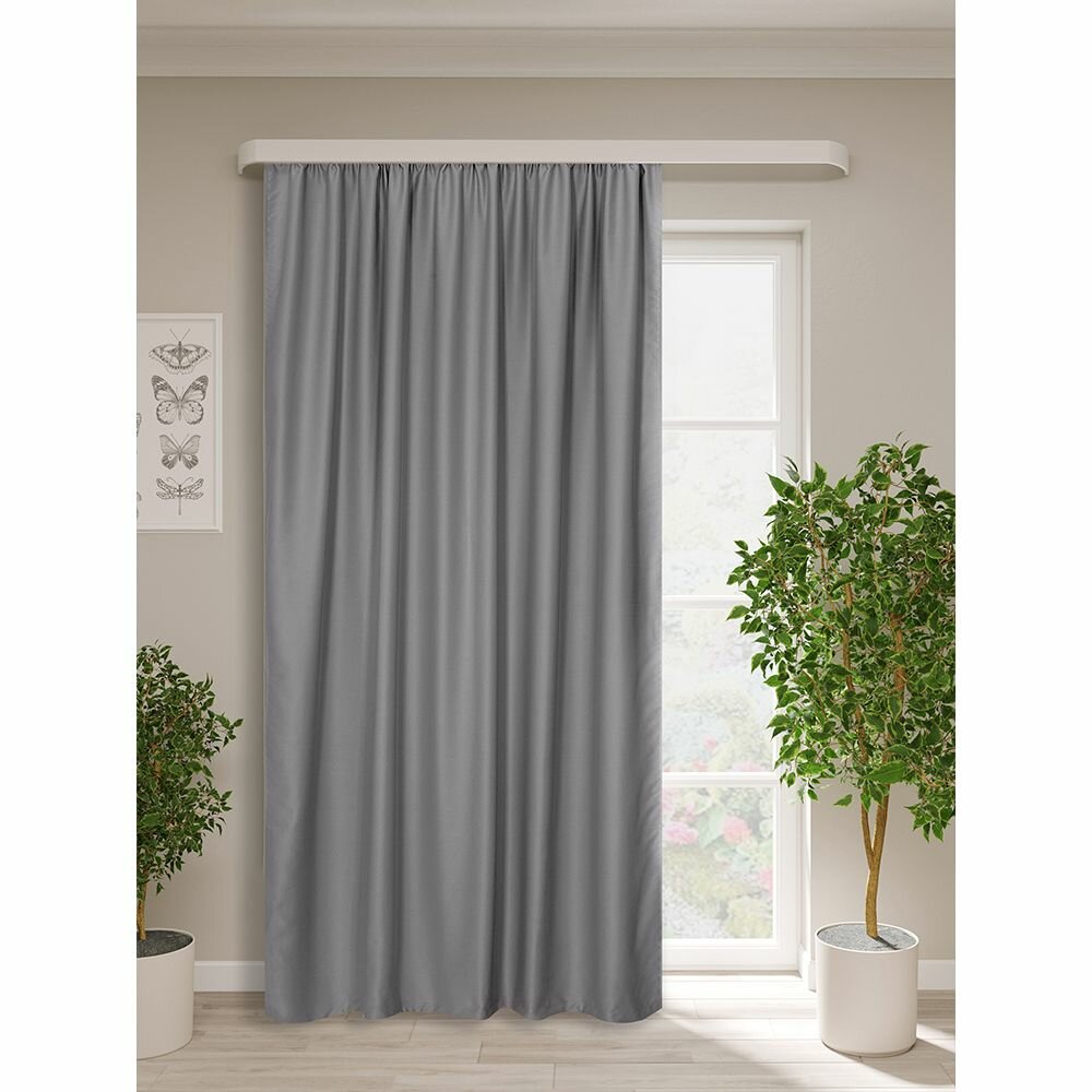 фото Штора-портьера Блэкаут 200х270см серая