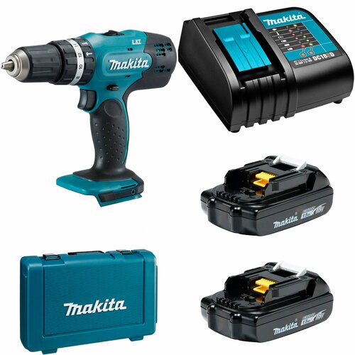 Дрель-шуруповерт аккумуляторная ударная Makita DHP453SYE 18 В Li-Ion 2х15 Ач 26490₽
