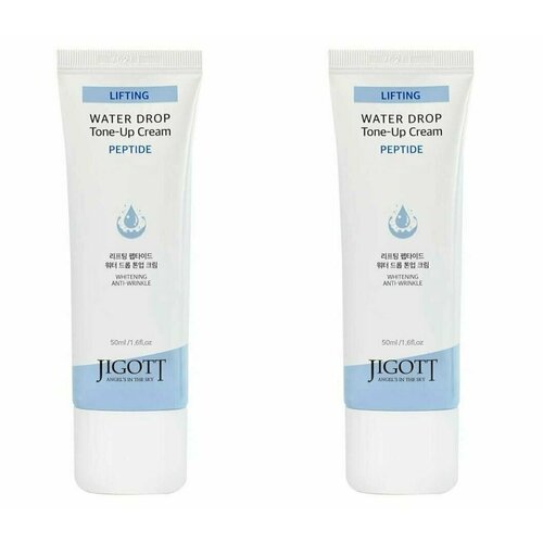 jigott тонизирующий крем для лица с пептидами lifting peptide water drop tone up cream 50 мл JIGOTT Крем-лифтинг для кожи лица с пептидами Lifting Peptide Water Drop Tone Up Cream, 50мл - 2 штуки