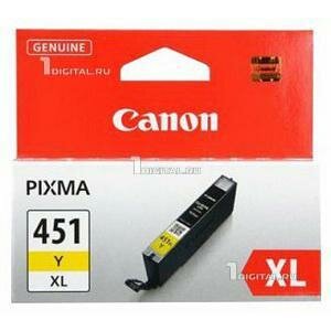 Картридж Canon CLI-451Y XL (6475B001) желтый для Pixma iX-6840 MX-924 IP-7240/8740 MG6340/6440/6640