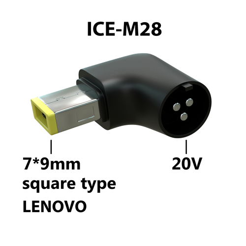 коннектор адаптер переходник питания для ноутбуков ibm lenovo icepad ice m16 гнездо 3pin 20v штекер 4 0 1 7 мм угловой Коннектор адаптер переходник питания для ноутбуков Lenovo ICEPAD ICE-M28 гнездо 3 pin 20V - штекер square type 7*9 mm, угловой