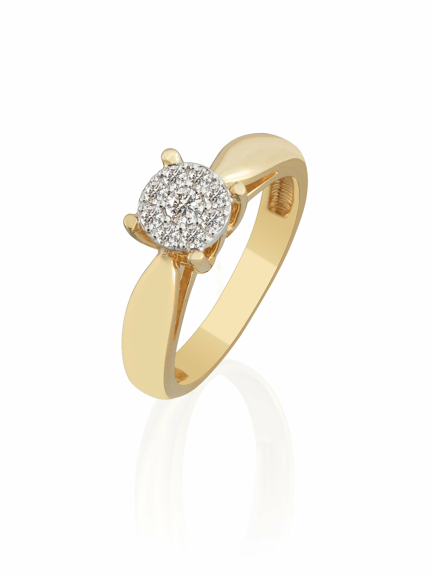 Кольцо помолвочное Гатамов, желтое золото, 585 проба, бриллиант