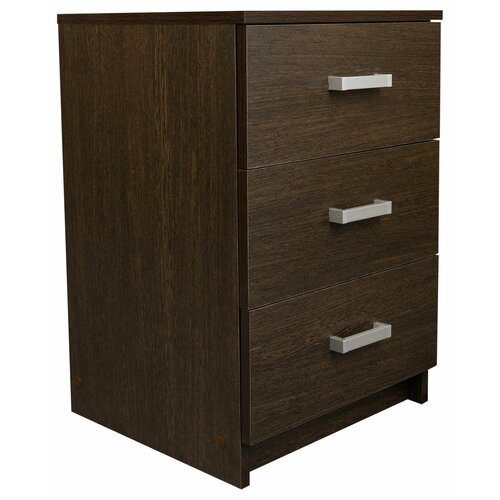 Тумба с ящиками Hesby Nightstand 27 венге 3 ящика