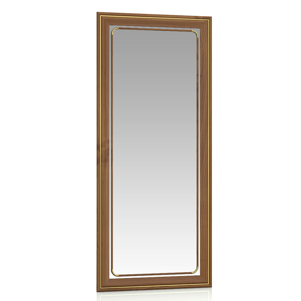 Зеркало 118У тёмный орех, ШхВ 39х90 см, зеркала для офиса, прихожих и ванных комнат, горизонтальное или вертикальное крепление