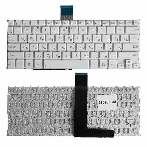 Клавиатура для ноутбука Asus F200CA, F200LA, F200MA, X200CA, X200LA, X200MA Series. Плоский Enter. Белая, без рамки. AEEX8E0110 SG-62500-XUA. asus клавиатура для ноутбука asus f200ca f200ma x200ca x200la x200ma черная верхняя панель в сборе