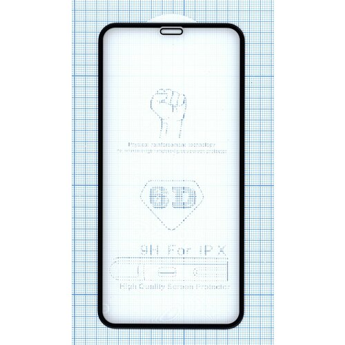 Защитное стекло 4D для Apple iPhone X черное