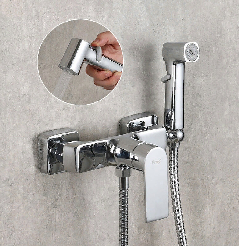 Гигиенический душ со смесителем Frap H71 F2071 Хром - фотография № 5