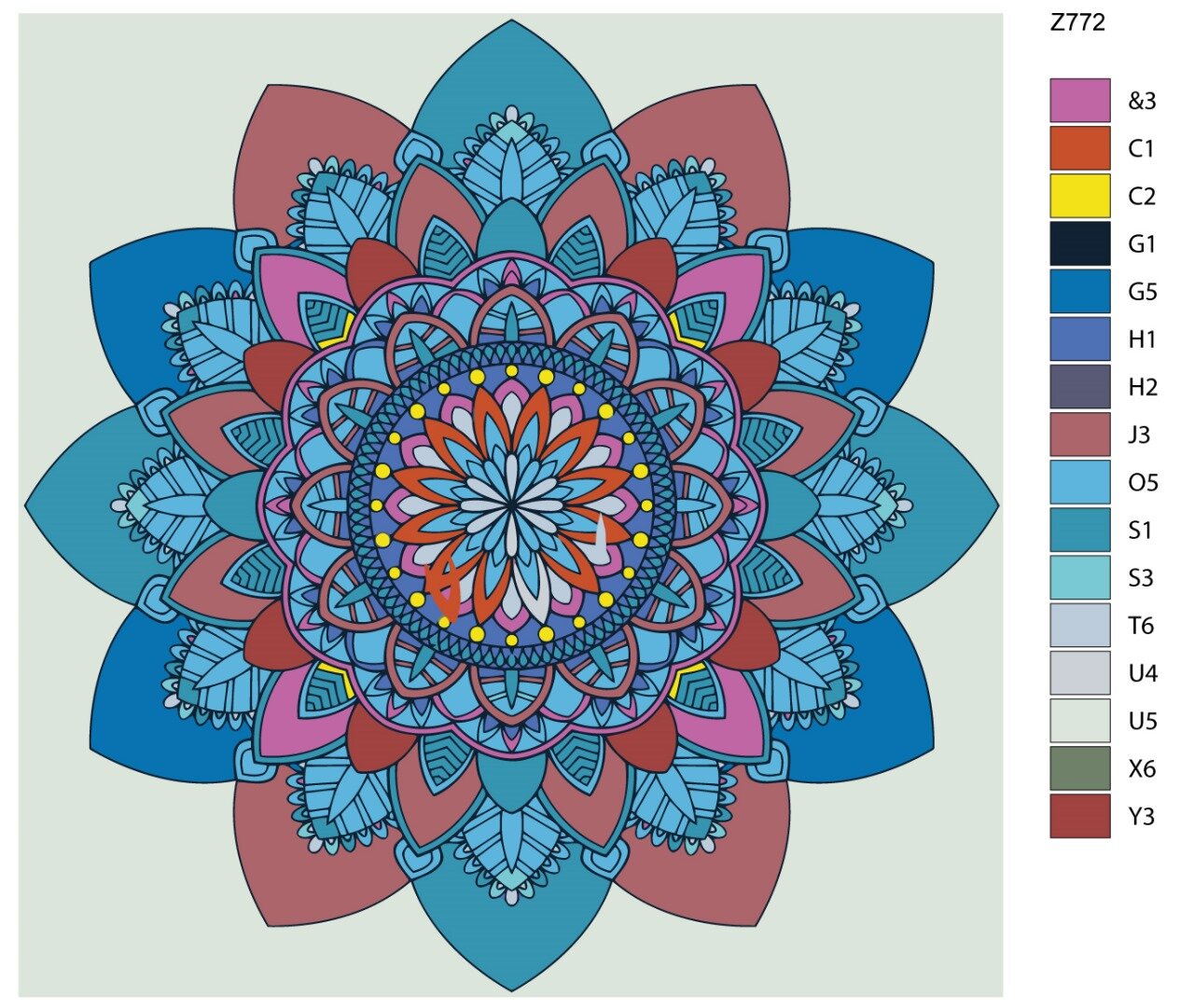 Картина по номерам Z-772 "Мандала" 40x40