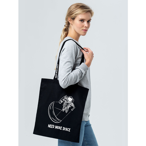 фото Сумка шоппер kitemerch, фактура гладкая, черный