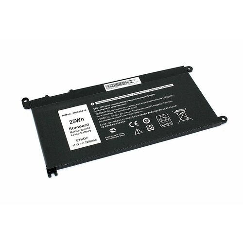 Аккумуляторная батарея для ноутбука Dell 3180 3189 (51KD7) 11.4V 2200mAh OEM