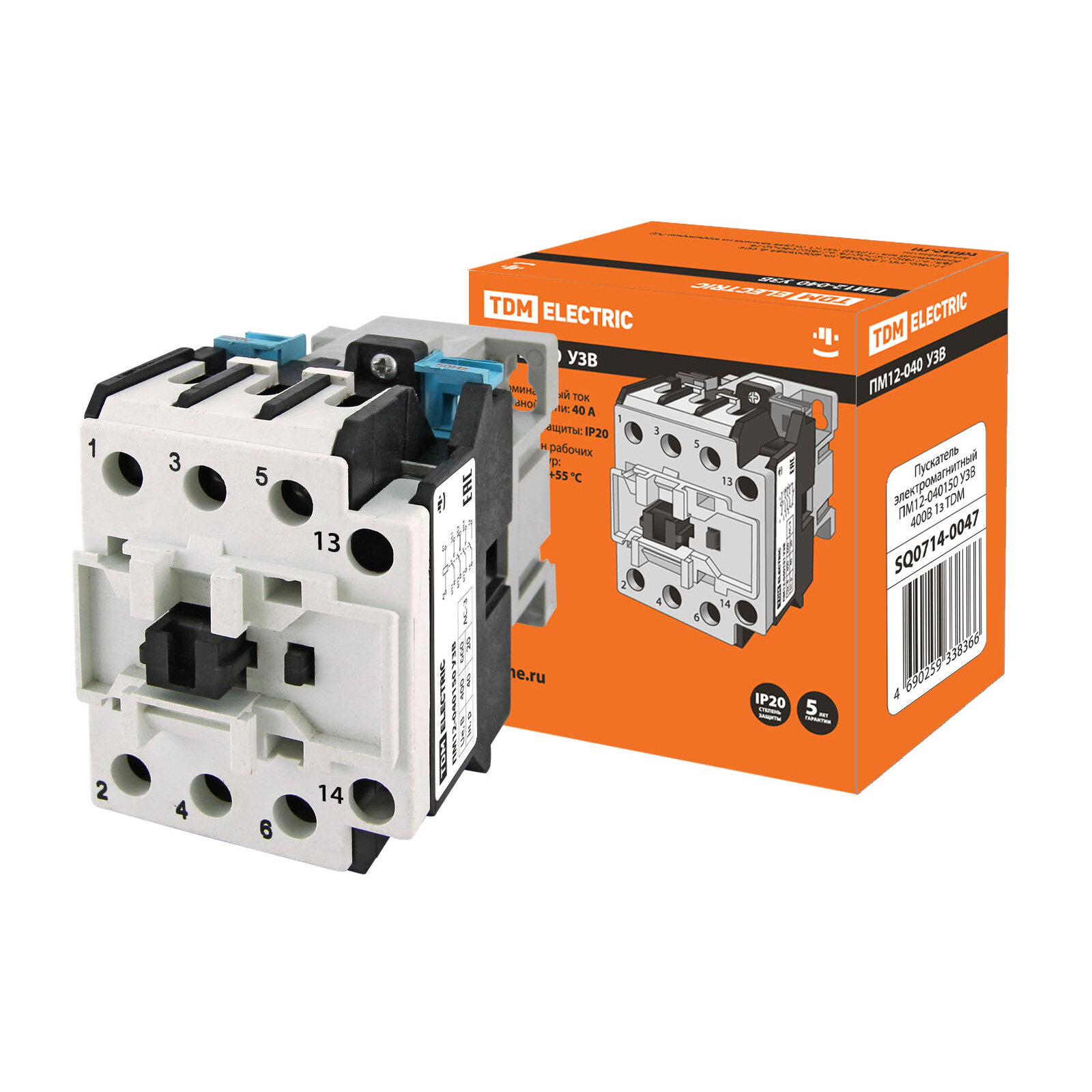 Пускатель электромагнитный ПМ12-040150 У3В 400В 1з, TDM SQ0714-0047 (1 шт.)