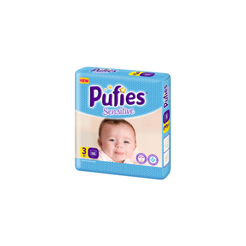 Подгузники PUFIES SENSITIVE MIDI (4-9КГ) 100ШТ