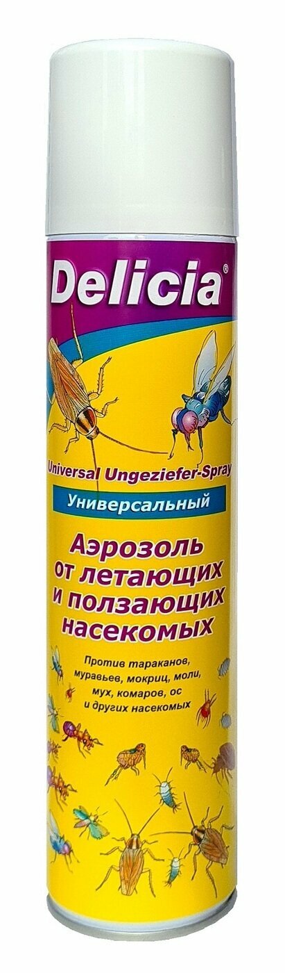 Делиция Аэрозоль универсальный от летающих И ползающих насекомых, 400 мл