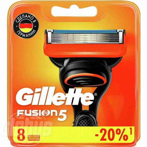Сменные кассеты для бритвы Gillette Fusion, 8 шт.