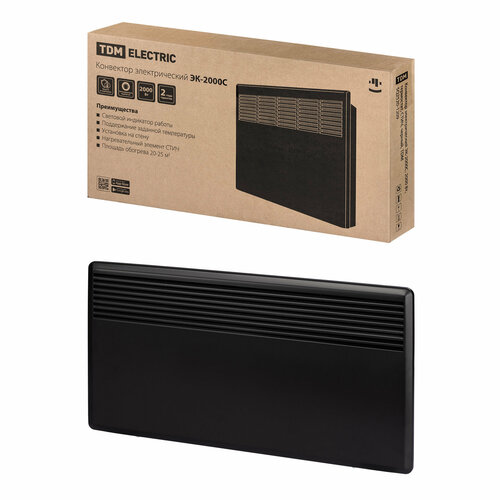 Конвектор электрический ЭК-2000С 2000 Вт термостат стич черный TDM SQ2520-1209 1 шт 385100₽