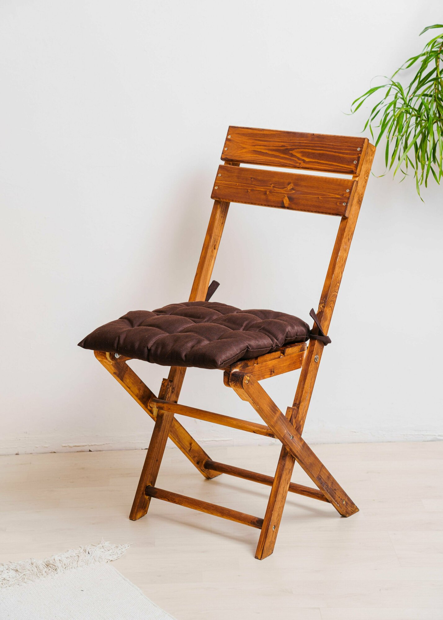 Комплект Подушек на стул с завязками 2 шт 40х40, коричневая