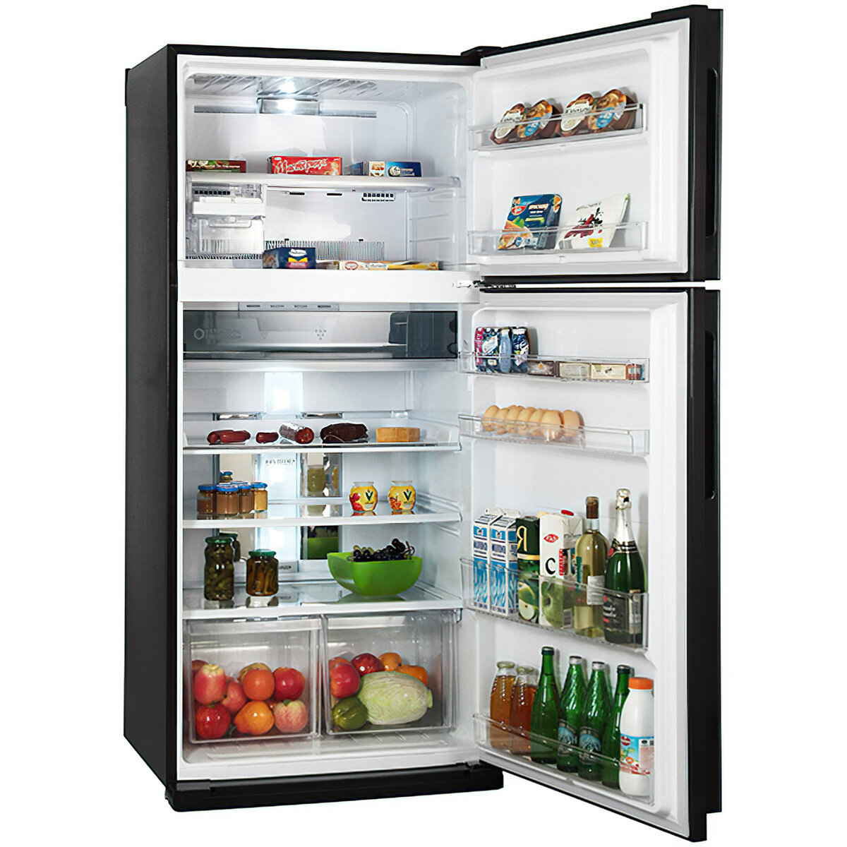 Холодильник с верхней морозильной камерой Широкий Sharp - фото №20