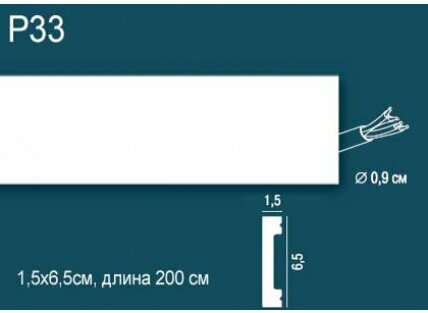 Плинтус Perfect Plus P33 Д200xШ1.5xВ6.5 см / Перфект Плюс.