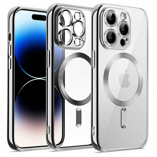 Чехол для iPhone 13 Pro Max Metal Magnet Case Silver