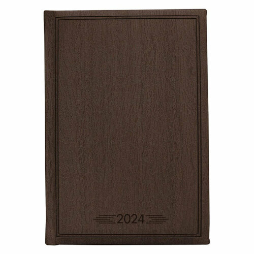 Ежедневник датированный 2024, Infolio,150х210,352с. Wood AZ2611emb/dark-brown