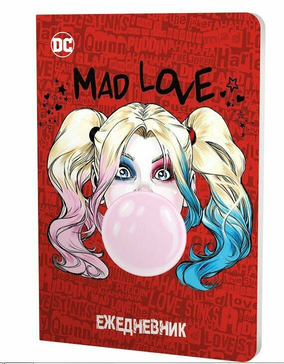 Priority Ежедневник PrioritY "DC Comics: Harley Quinn", soft touch, скругленные углы (80 листов)