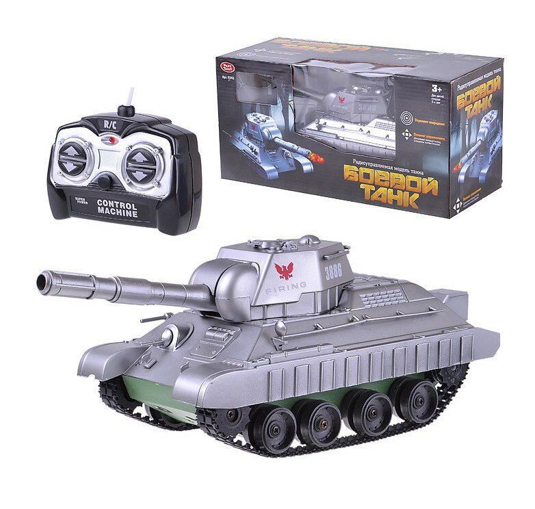 Боевой танк Play Smart на р/у, на аккумуляторах, зарядным устройством, пулями, в коробке (979-08007/AH)