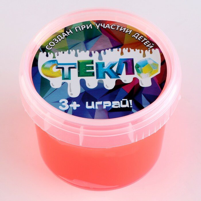 Слайм «Стекло» «Party Slime», 90 г, красный неон