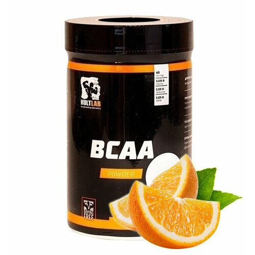 фото Kultlab bcaa, апельсин, 300 гр, 2:1:1 / культлаб аминокислоты бцаа