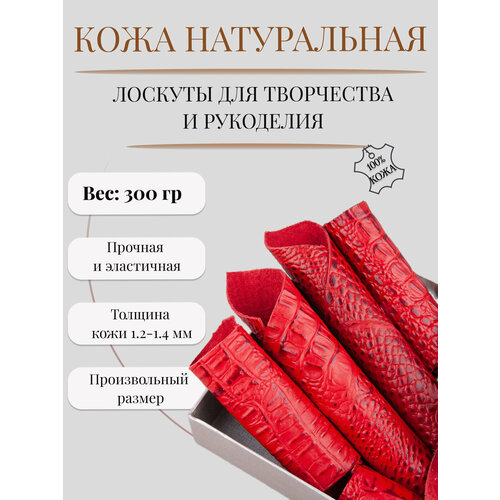 Кожа для рукоделия и творчества натуральная Кожкусок лоскут цветной Alliance кожа кайман крокодил негатив красный томат 300 гр 345₽
