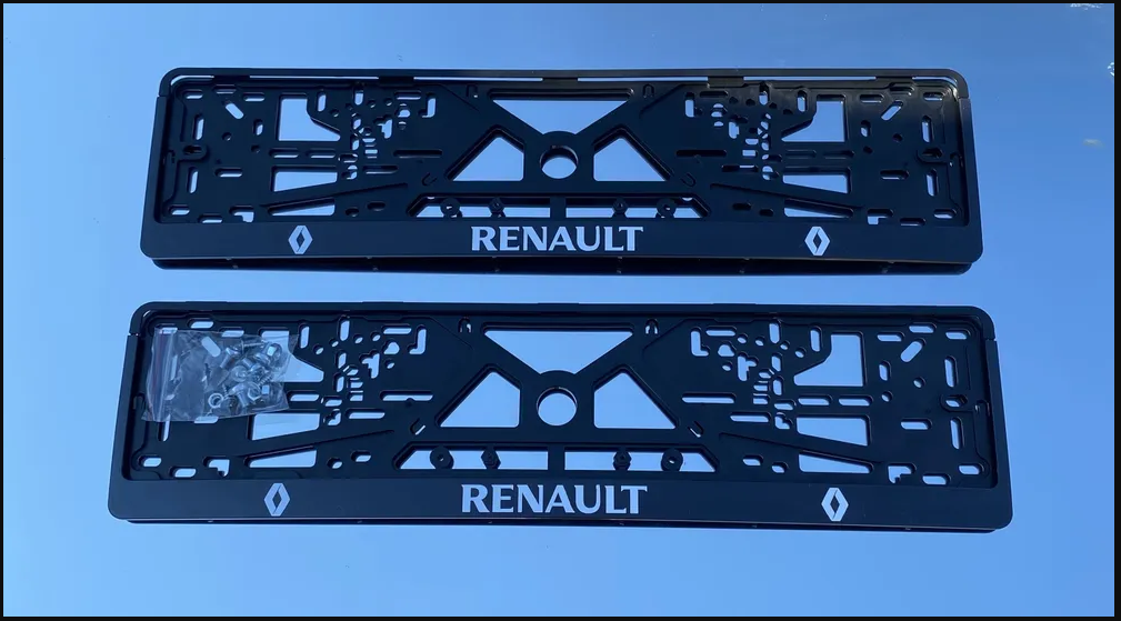 Рамки номерного знака RENAULT пластиковые краска комплект 2 рамки + крепеж