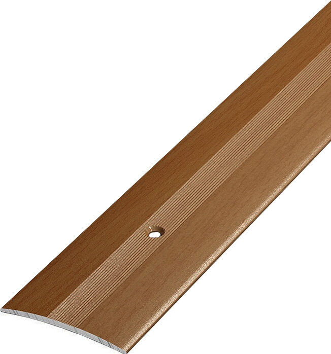 фото Порог/стык напольный алюминиевый, 38мм.* 0,9м. Дуб темный, профиль стыкоперекрывающий одноуровневый