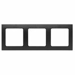 Рамка для розеток и выключателей EKF Стокгольм EAM-G-302-30 3 поста цвет черный - изображение