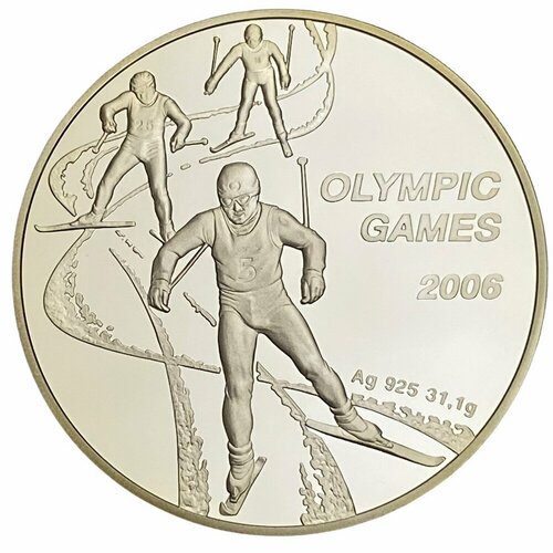 Казахстан 100 тенге 2005 г. (Лыж. спорт. Олимпийские игры - 2006 г.) в футляре с сертификатом №00963 клуб нумизмат монета 10 евро италии 2005 года серебро олимпийские игры в турине 2006