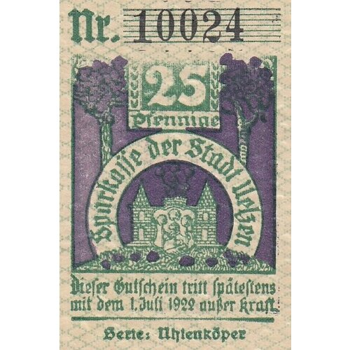 Германия (Веймарская Республика) Ильцен 25 пфеннигов 1921 г. (R) (4) германия веймарская республика ильцен 50 пфеннигов 1921 г r