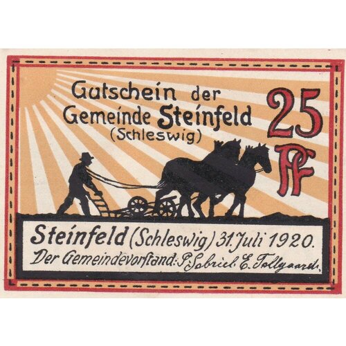 германия веймарская республика кемпен 20 пфеннигов 1920 г 1 Германия (Веймарская Республика) Штайнфельд 25 пфеннигов 1920 г. (№1)