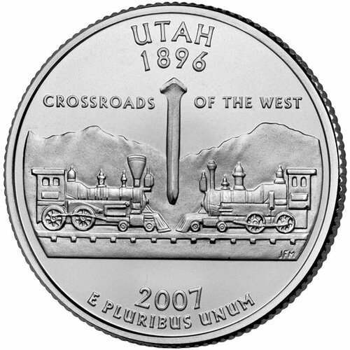 (045d) Монета США 2007 год 25 центов Юта Медь-Никель UNC 2007 монета новая зеландия 2007 год 1 доллар скаутское движение 100 лет медь никель буклет