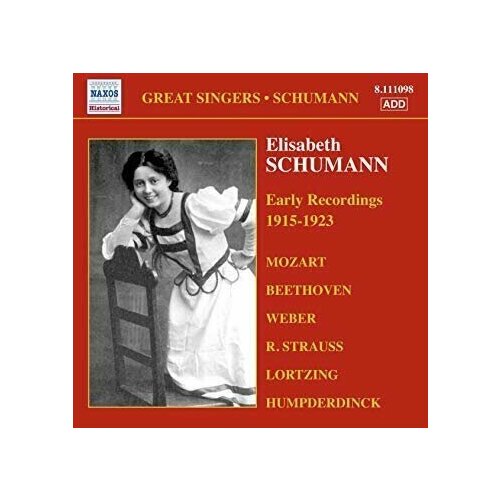 Elisabeth Schumann - Early Recordings 1915-1923-Great Singers Naxos CD Deu ( Компакт-диск 1шт)