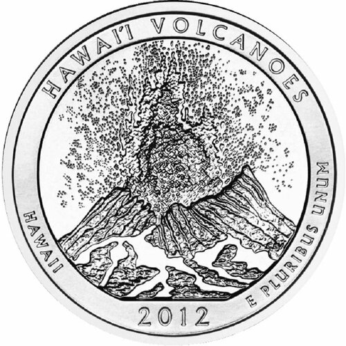 (014p) Монета США 2012 год 25 центов Гавайские вулканы Медь-Никель UNC клуб нумизмат монета луиджино себорги 2012 года медно никель unusual