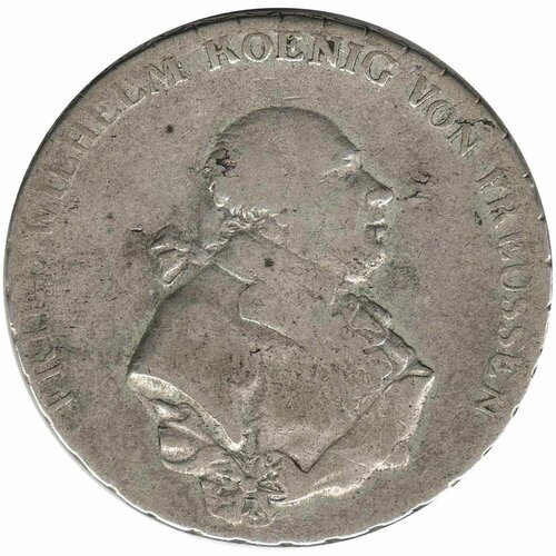 (1791A) Монета Германия (Пруссия) 1791 год 1 талер Фридрих Вильгельм II Серебро Ag 520 VF клуб нумизмат монета 1 2 гроша пруссии 1821 года серебро фридрих вильгельм iii а