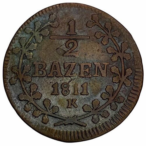 Швейцария, кантон Санкт-Галлен 1/2 батцена 1811 г. (K)