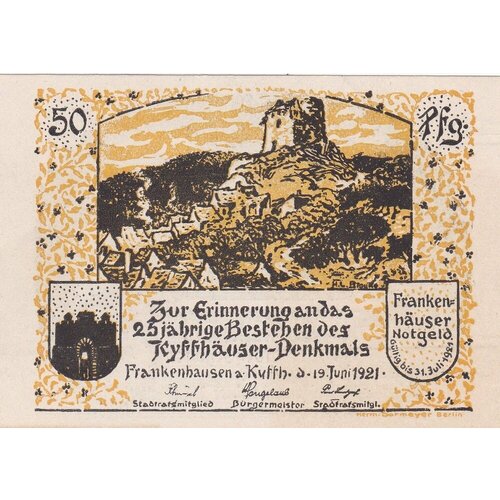 Германия (Веймарская Республика) Бад-Франкенхаузен-Кифхойзер 50 пфеннигов 1921 г. (Вид 3) (2)
