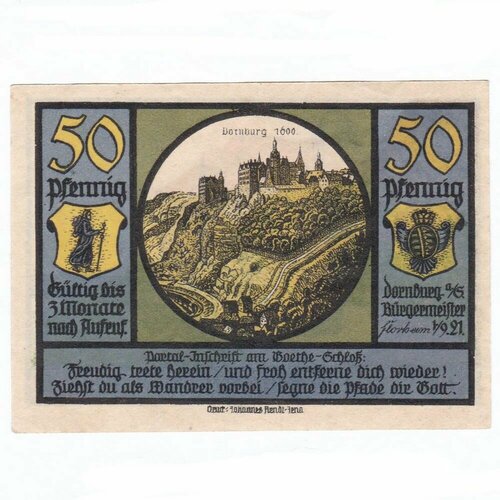 Германия (Веймарская Республика) Дорнбург 50 пфеннигов 1921 г. (Вид 1)