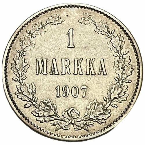 Российская империя, Финляндия 1 марка 1907 г. (L) (2) российская империя финляндия 1 марка 1890 г l 6