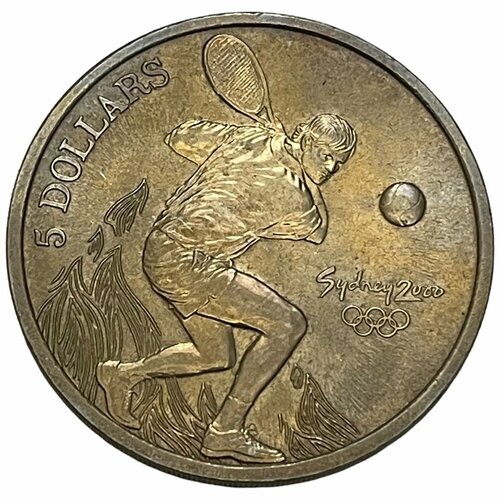 Австралия 5 долларов 2000 г. (Олимпийские игры 2000 года в Сиднее - Большой теннис) клуб нумизмат монета 10 долларов либерии 2000 года серебро олимпийские игры в сиднее 2000