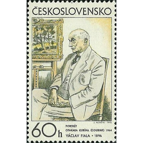 (1972-013) Марка Чехословакия Портрет , III Θ 1968 013 марка чехословакия л микулаш личности iii θ