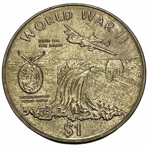 Либерия 1 доллар 1997 г. (Вторая мировая война - Операция Chastise (рейд на дамбы)) (2) либерия 10 долларов 1997 г вторая мировая война бирманская звезда proof