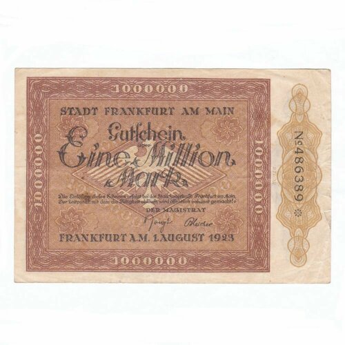 Германия (Веймарская Республика) Франкфурт 1000000 марок 1923 г.