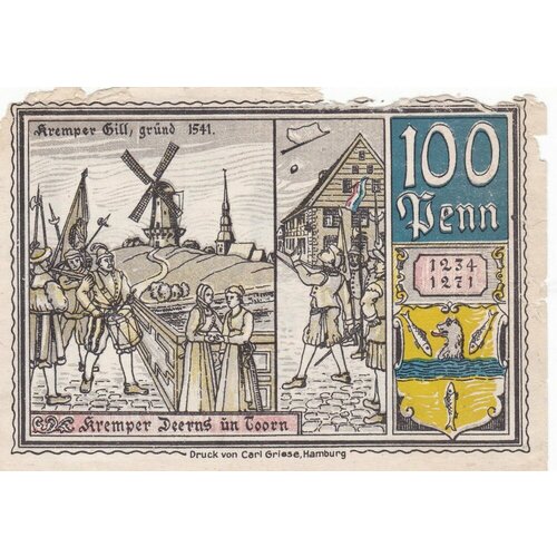 Германия (Веймарская Республика) Кремпе 100 пфеннигов 1920 г.